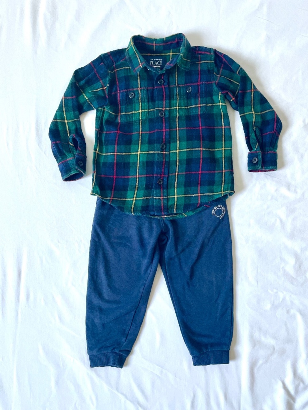 2-Pc Sz3/3T Toddler Boys Plaid Flannel Shirt Pants
